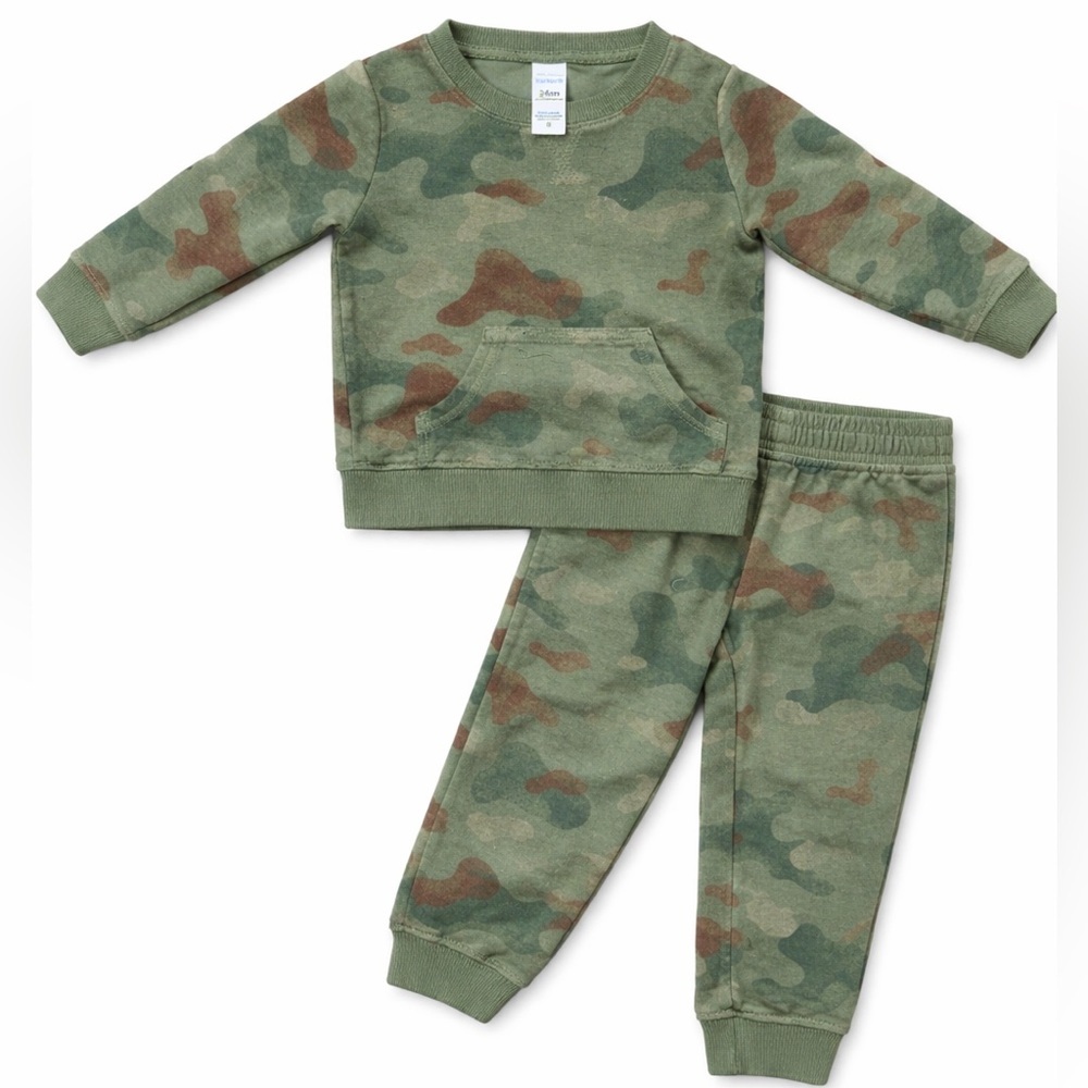 Carters 24M Camo Sweatsuit Set Distressed Look Cozy Toddler Outfit
